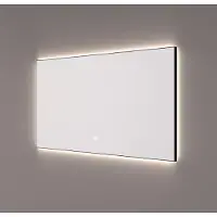 HiPP Spiegel design spv 12500 rechthoek 160x70 cm met frame mat zwart met verlichting incl. Spiegelverwarming