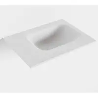 Mondiaz lex talc solid surface inleg wastafel voor toiletmeubel 40 cm. Positie wasbak rechts