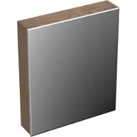 Forzalaqua Spiegelkast Uni 59.5x68.5x12.5 Cm 1 Deur Rechts Tweezijdig Spiegel Eiken Havanna