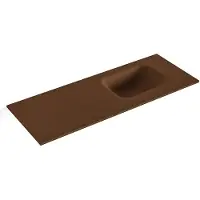 Mondiaz lex rust solid surface inleg wastafel voor toiletmeubel 80 cm. Positie wasbak rechts