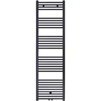 Boss & Wessing Designradiator bws nile gobi 180x50 cm geborsteld mat zwart midden/zij-aansluiting