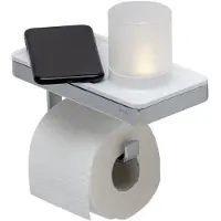 Geesa Planchet met Toiletrolhouder en Houder LED Licht Frame Wit Chroom