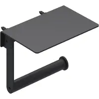 Ivy Aia Accessoires Toiletrolhouder met platteau Mat zwart PED