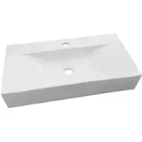 Best design Class wastafel 59,5x32,5x11cm met 1 kraangat porselein