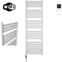 Sanicare Elektrische radiator hwv - moda met wifi 160x60 cm mat wit 1159w met thermostaat chroom linksonder