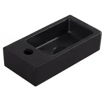 Wiesbaden Rhea S mini fontein links 36,5 x 18 x 9 cm keramiek mat zwart