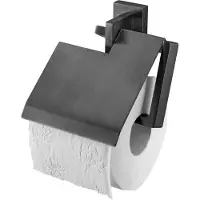Haceka Toiletrolhouder Edge Met Klep Geborsteld Grafiet