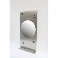 Ink fonteinplanchet note staal rvs geborsteld 36x72 cm inclusief ronde spiegel helder glas 32 cm