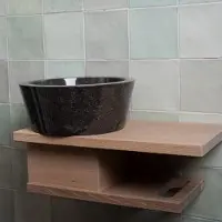 Loutro Waskom bali b rond 25x25x12 cm marmer black