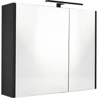 Best design Spiegelkast Happy Black Incl. LED verlichting 60x60 cm Mat Zwart