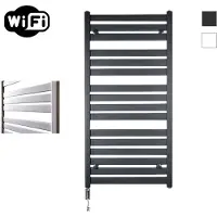 Sanicare Moda elektrische radiator 60x120cm zwart mat met WiFi en thermostaat links chroom