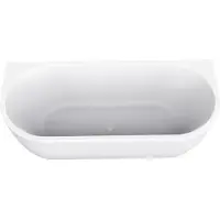 Wiesbaden Half Vrijstaande Whirlpool Zenn 170x75x58 cm Luchtsysteem Met RVS Jets Glans Wit