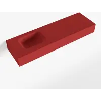 Mondiaz lex fire vrijhangende solid surface wastafel 100 cm. Positie wasbak links