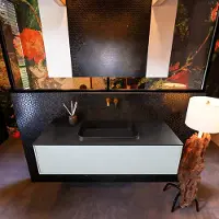 Mondiaz Badkamermeubelset erin 120 cm met 1 lade met ridge wastafel midden urban zonder kraangaten greeploos mat clay