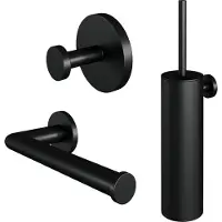 Brauer Toiletaccessoire Set Black 3-in-1 met PVD coating Mat Zwart