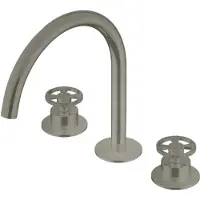 Hotbath Cobber @work CW033 Wastafelkraan 3 Gats Geborsteld Nikkel - Messing - Kranen, Wastafelkranen, Opbouw Wastafelkranen - 8720039362437