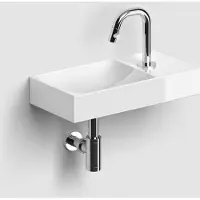 Clou Vale Fontein Met Kraangat Rechts Met Geintegreerde Afvoer Glanzend Wit Keramiek 38 cm