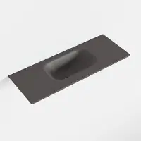 Mondiaz eden dark_grey solid surface inleg wastafel voor toiletmeubel 60 cm. Positie wasbak midden