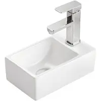 Aloni Fontein BWS Wanda 30,5x19x10,5 cm Keramiek Hoogglans Wit (kraangat rechts)