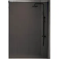 Novellini Inloopdouche kuadra met grijs rookglas 140x200 cm mat zwart profiel