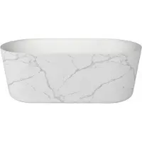 Best design Vrijstaand Ligbad Bianco Marble 179x85x60cm Mat Marmerlook Wit Incl. Waste