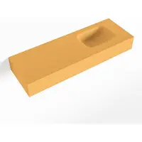 Mondiaz LEX Ocher vrijhangende solid surface wastafel 90cm. Positie wasbak rechts