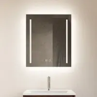 Gliss Design Spiegel verticaal led standaard dubbele led verlichting met spiegelverwarming 80 cm