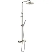 Hotbath Ace SDS11 Thermostatische Stortdoucheset - Geborsteld Nikkel - Messing - Kranen, Douchekranen, Douchesets, Opbouw Douchesets, Stortdouches - Kranen, Douchekranen, Douchesets, Opbouw