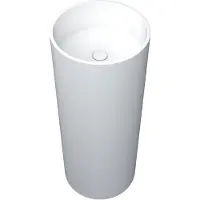 Boss & Wessing Wastafel Vrijstaand Crosstone Wendy 36x36x90 cm Solid Surface Rond Mat Wit