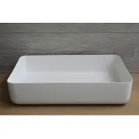 Luca Waskom opbouw rechthoekig sanitair 60x40x13,5 cm solid surface mat wit