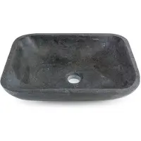 Sanilux Waskom nature sub natuursteen 45x35x12 cm antraciet