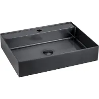 Sapho Aurum Wandhangende RVS-wastafel 55x42cm, inclusief afvoer, gunmetal