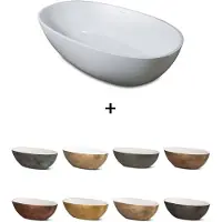 Luca Vrijstaand ligbad sanitair bagno metallo 180x80x60 cm mineraalsteen wit