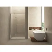 Wiesbaden Turn Shower swingdeur 100x200cm met vast paneel 8mm glas met NANO coating