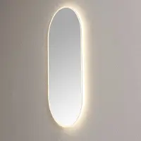 Sanilux Spiegel Ovaal Met Direct LED 3 Kleuren Instelbaar & Spiegelverwarming 90x45 cm Helder