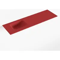 Mondiaz lex fire solid surface inleg wastafel voor toiletmeubel 100 cm. Positie wasbak links