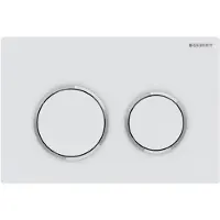 Geberit Drukplaat omega 20 voor 2-toets spoeling glansverchroomde ringen mat wit