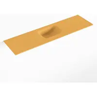 Mondiaz lex ocher solid surface inleg wastafel voor toiletmeubel 110 cm. Positie wasbak midden