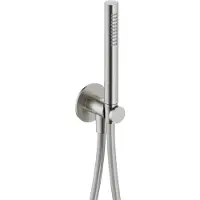 Hotbath Ace AC440 handdoucheset met staafhanddouche aan houder met uitlaat geborsteld nikkel