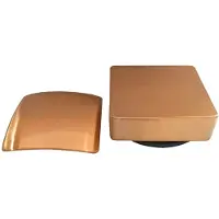 Wiesbaden Set knop/plug badoverloopcomb. +vulfunctie vierkant geborsteld koper