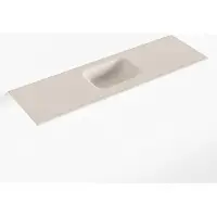 Mondiaz lex linen solid surface inleg wastafel voor toiletmeubel 100 cm. Positie wasbak midden