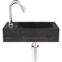 Boss & Wessing Fonteinset compleet | hardsteen | hiroko 40x23x11 cm | links | chroom