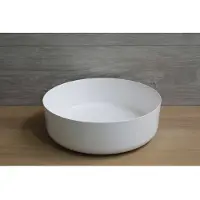 Luca Waskom opbouw rond sanitair 42x42x13,5 cm mineraalsteen glans wit