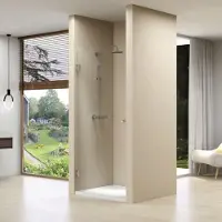 Van Rijn Nisdeur st01 profielloos 70x200 cm helder glas 8 mm zwart