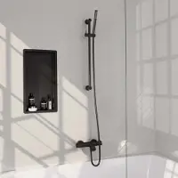 Brauer Opbouwset bad- en douchekraan black edition thermostatisch mat zwart