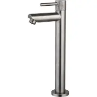 Sanilux Fonteinkraan opbouw ribb hoog rond met geribbeld knop gunmetal