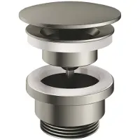 Hotbath Afvoerplug gal always-open met schroef rond geborsteld nikkel pvd