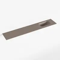 Mondiaz eden smoke solid surface inleg wastafel voor toiletmeubel 120 cm. Positie wasbak rechts
