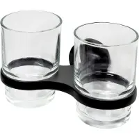 Haceka Tandenborstelhouder Aspen Dubbel Glas Met Mat Zwart