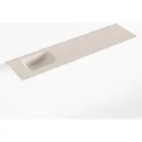 Mondiaz lex linen solid surface inleg wastafel voor toiletmeubel 120 cm. Positie wasbak links